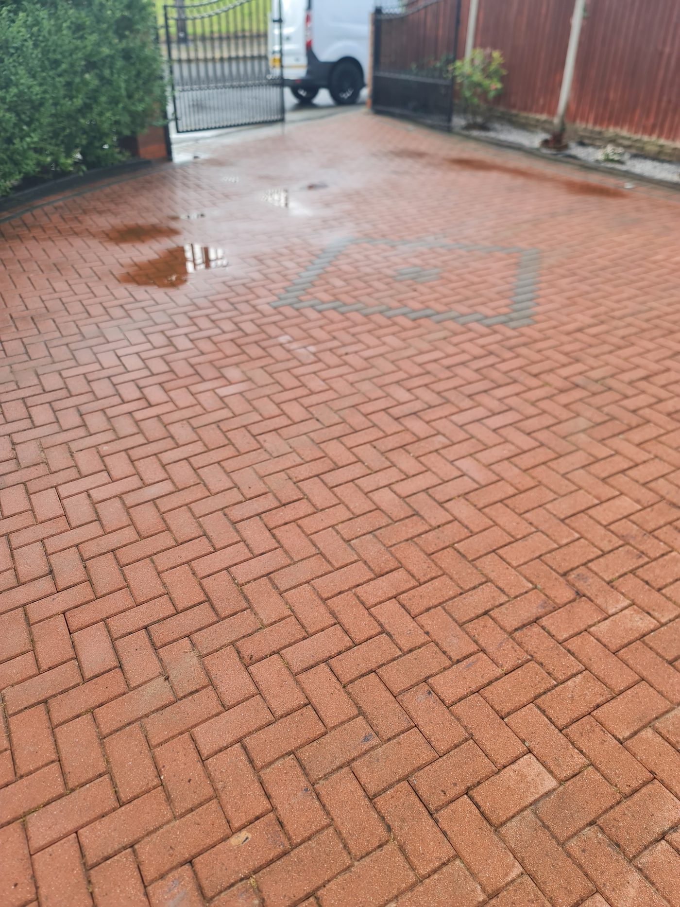 Clean red block paving driveway, Birmingham